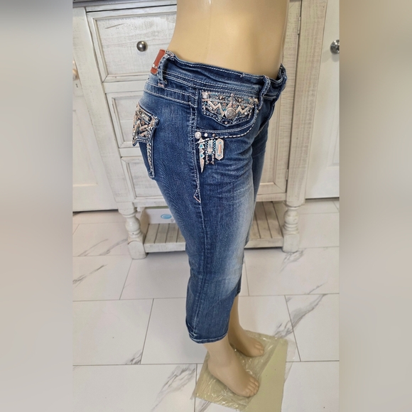 Grace Blue Embellished Women's Jeans - Picture 4 of 8